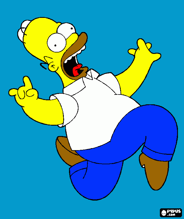 chistoso de homero para colorear