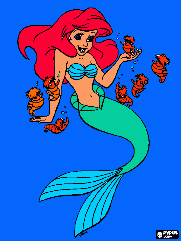 cirenita  ariel para colorear