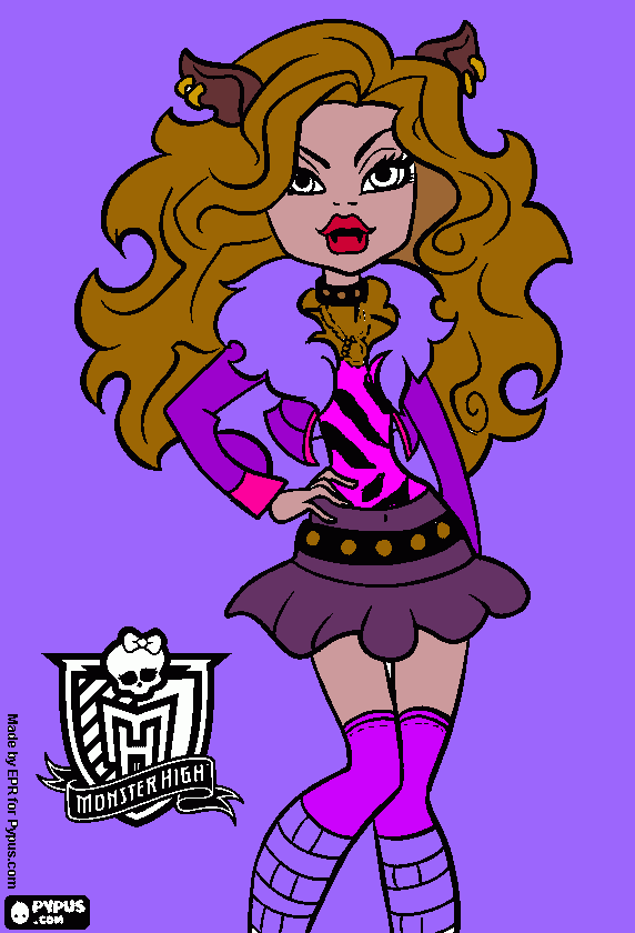 clawdeen  wolf para colorear