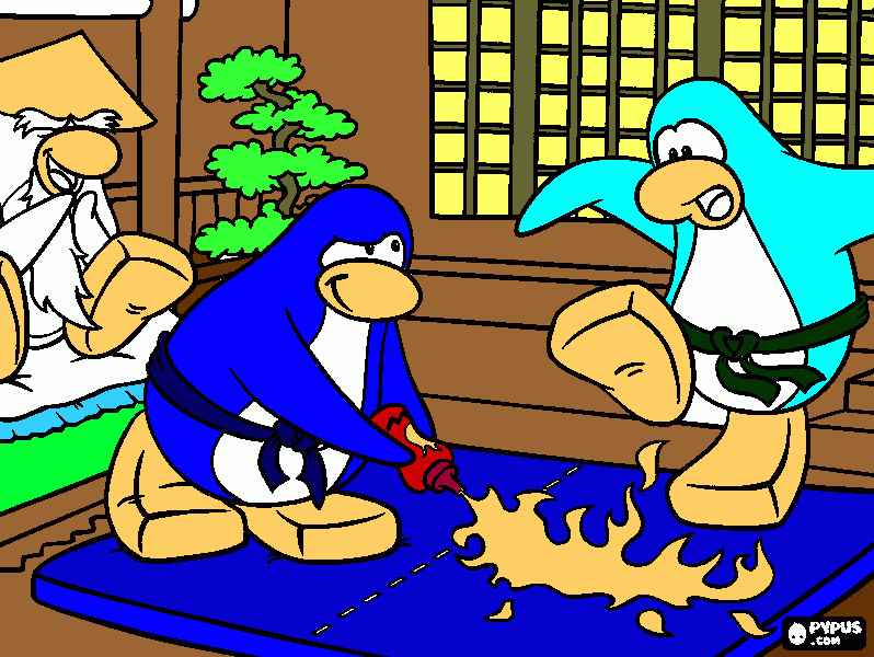 club penguin card-jitsu para colorear