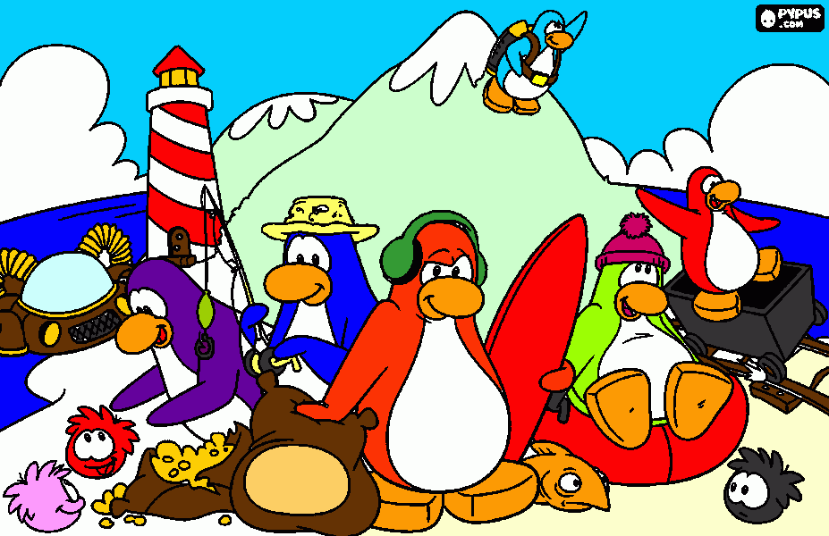 club penguin color para colorear