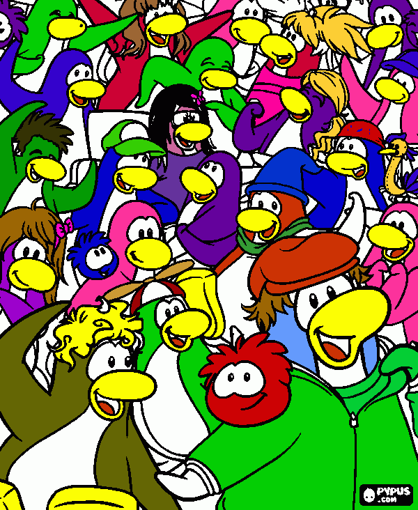 club  penguin para colorear