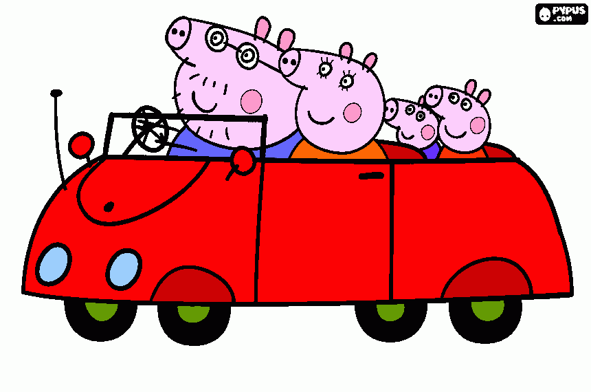 Coche de Peppa para colorear