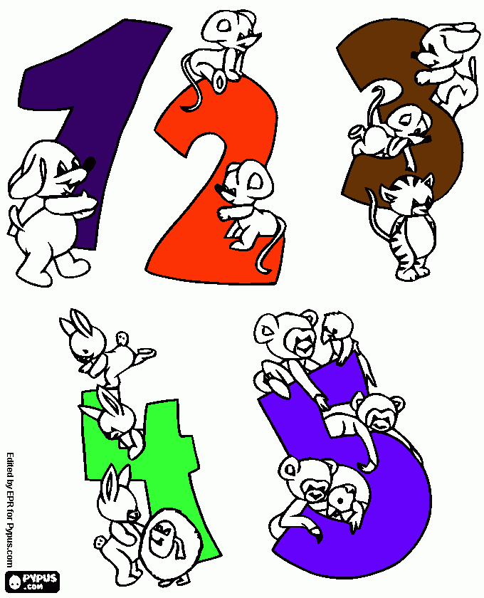 Colores de numeros para colorear