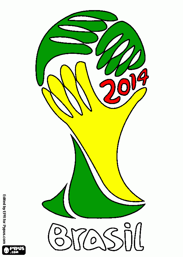 copa mundial 2014 para colorear