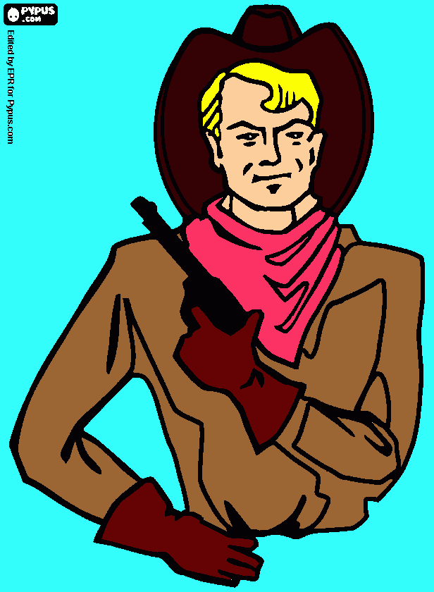 cowboy revolver para colorear