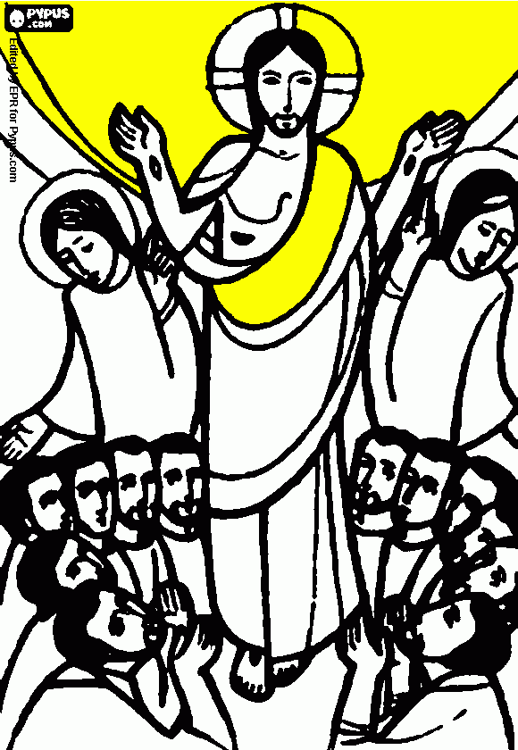 cristo resucitado para colorear