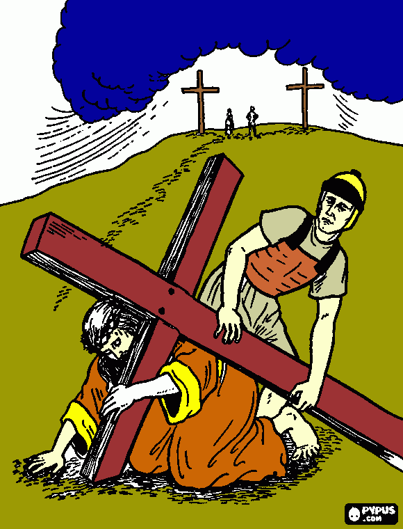 CRUCIFICCION DE JESUS para colorear