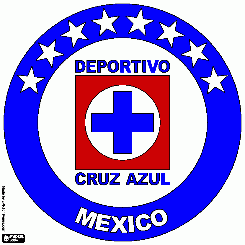 cruz azul  para colorear