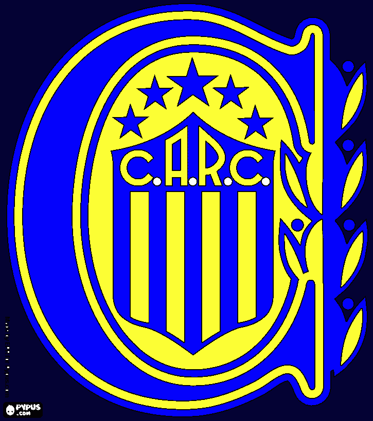 cuadro d rosario central te amo  para colorear