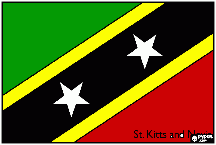 Cumpleaños de Dugales - St. Kitts y Nevis para colorear