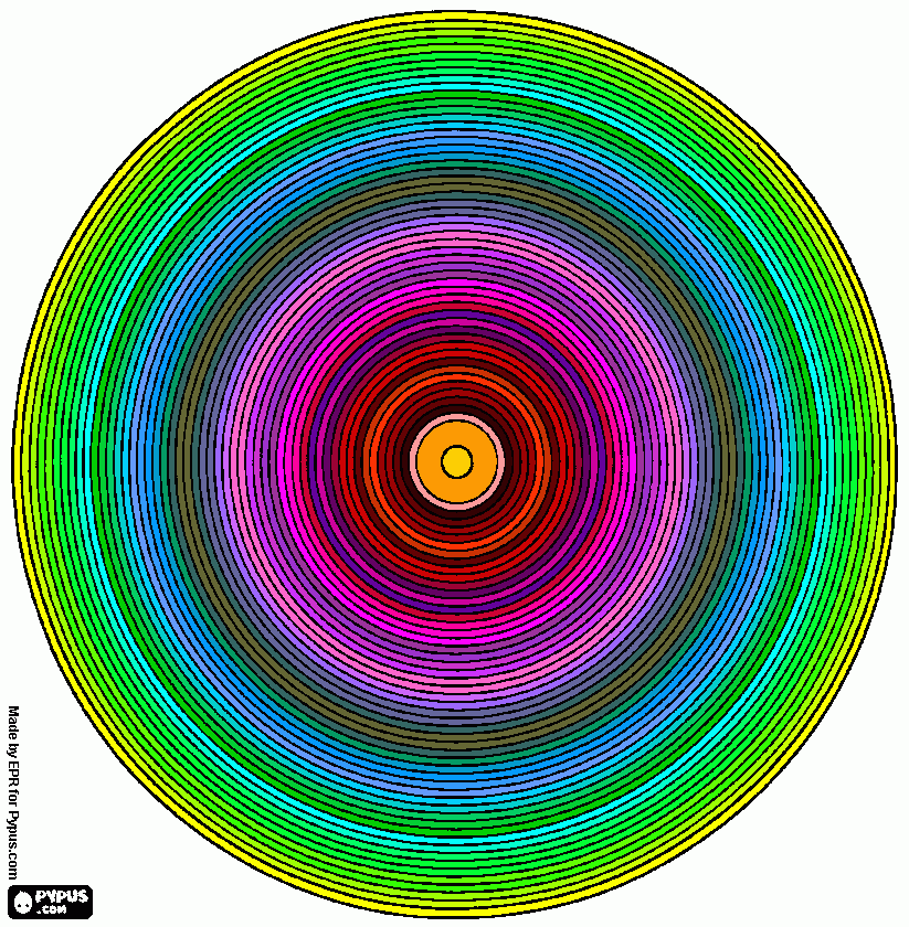 círculos concéntricos para colorear