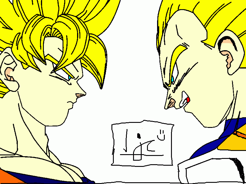 DBZ GOKU VS VEGETA para colorear