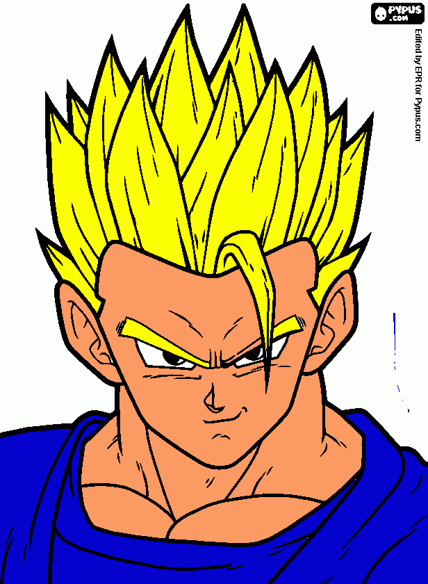 de goku haciendo el came came ja en super sayajin fase 3 para colorear