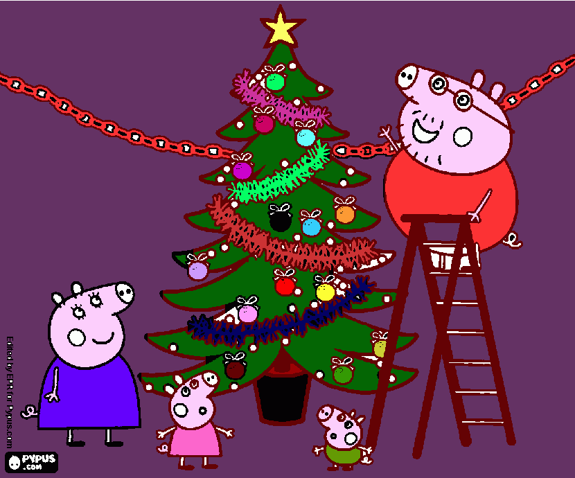 de parte de Peppa Pig y besos de Alma para colorear