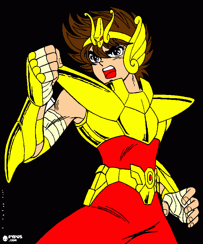 de sain seiya para colorear