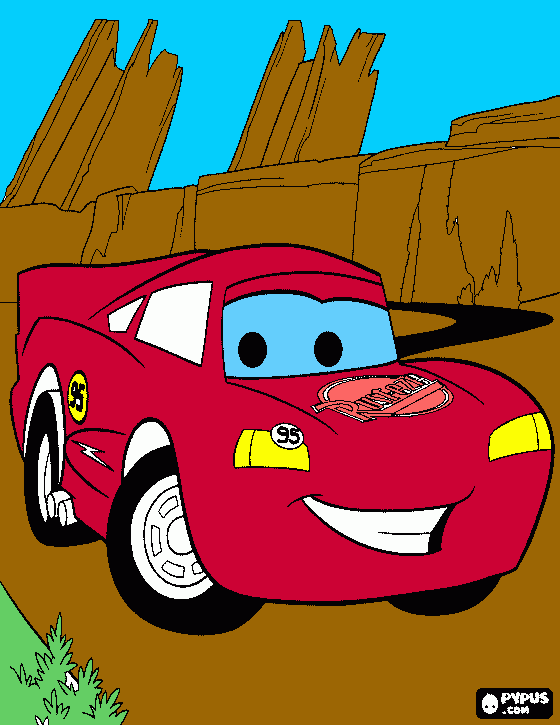 del rayo mcqueen para colorear