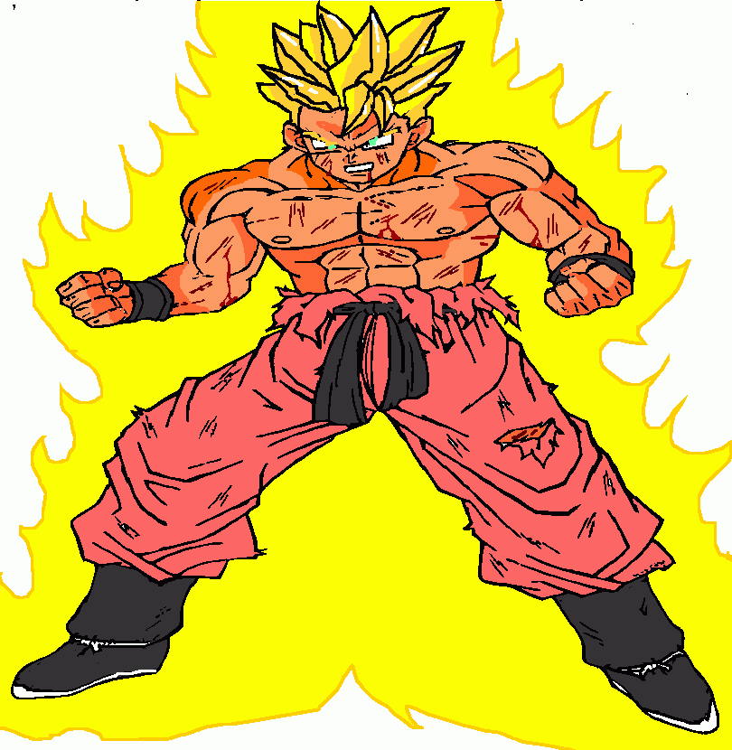 Despertar del SuperSaiyan para colorear