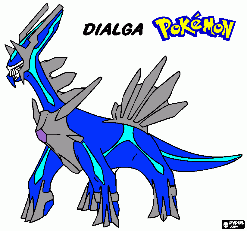 dialga,un dragón pokemon para colorear