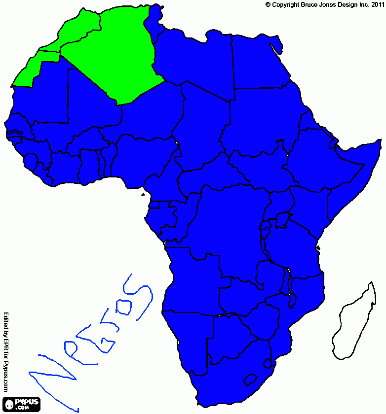 Dibujo Africa para colorear