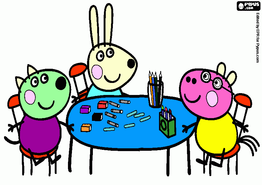 dibujo amigos de pepa pig para colorear