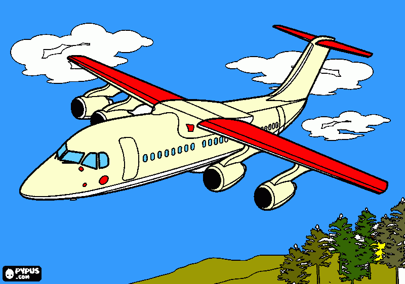 dibujo avion para papelografo para colorear