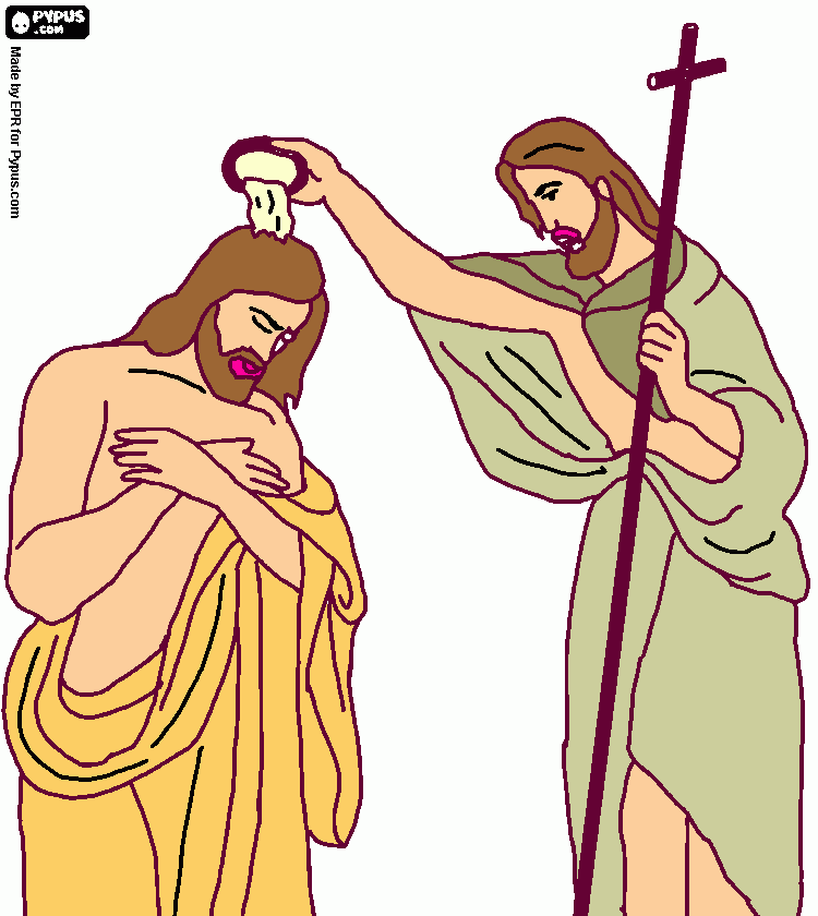 Dibujo Bautismo de Jesús para colorear