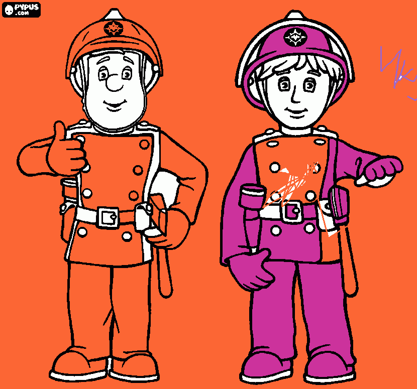 dibujo bombero sam para colorear