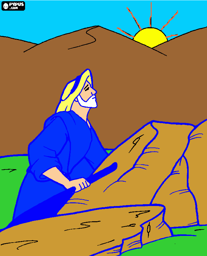 Dibujo coloreado de Jesús en el desierto para colorear