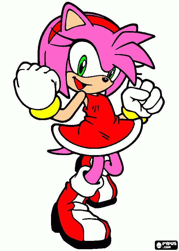 dibujo de amy rose para colorear