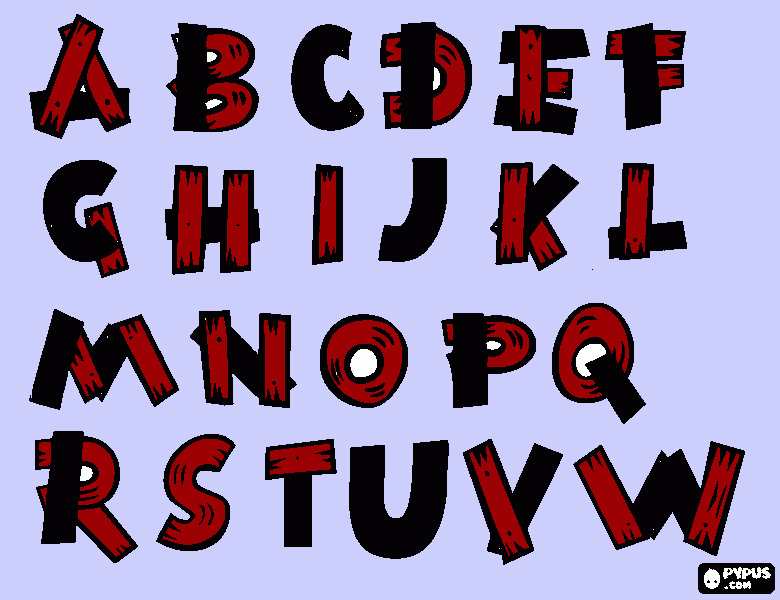 dibujo de letras pintadas para colorear