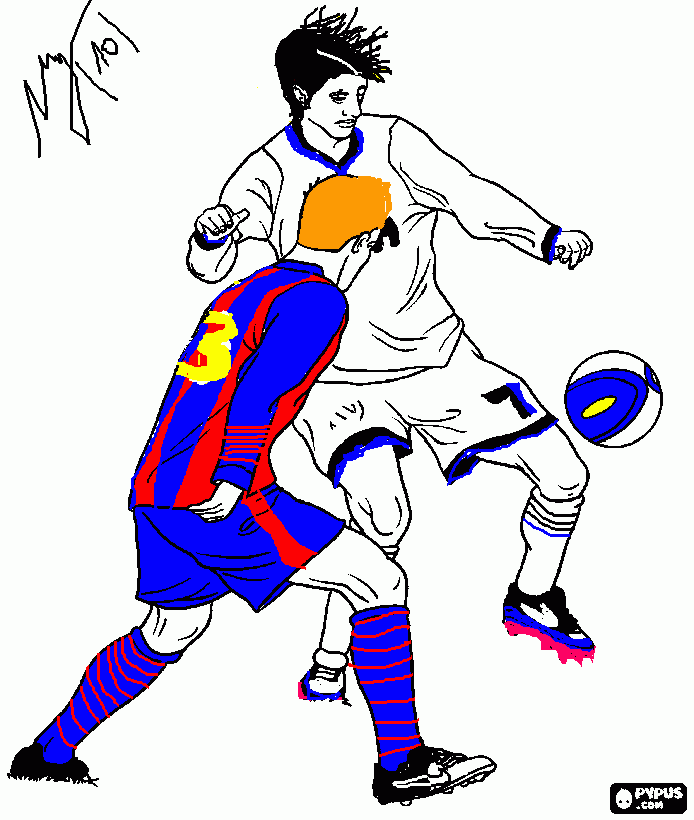 dibujo de mano a mano pique contra CR7 para colorear