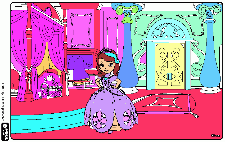 dibujo de princesita sofia  para colorear