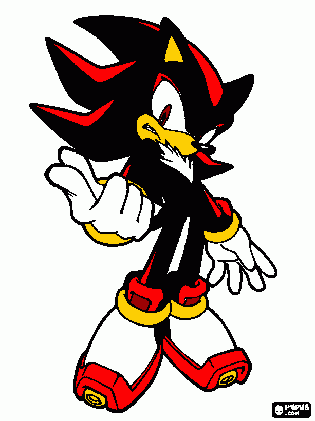 dibujo de shadow the hedgehog para colorear