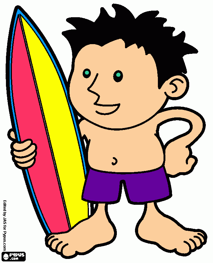 DIBUJO DE SURF para colorear