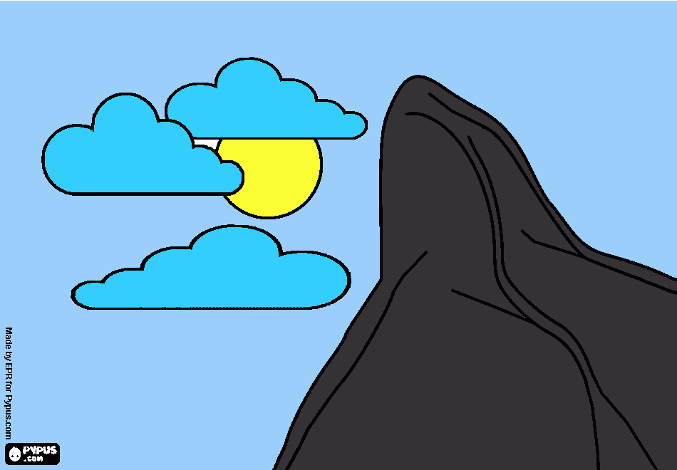 dibujo de un paisaje de alta montaña para colorear