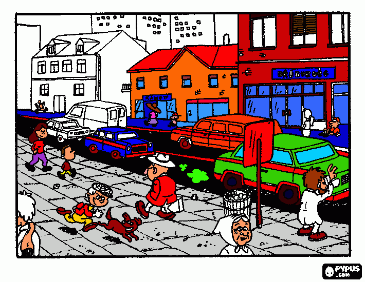 Dibujo de una gran ciudad para colorear