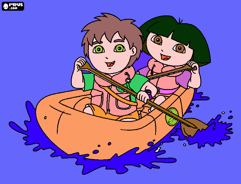 dibujo diego y dora para colorear