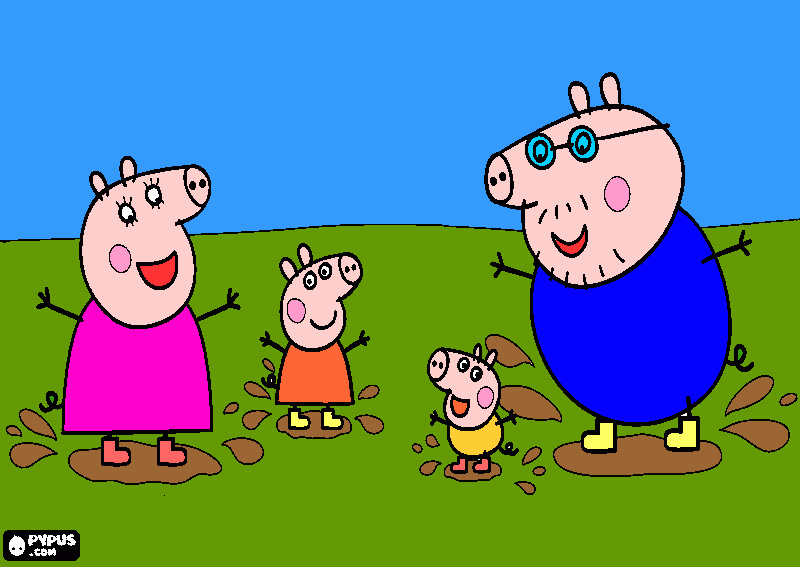 dibujo family peppa para colorear