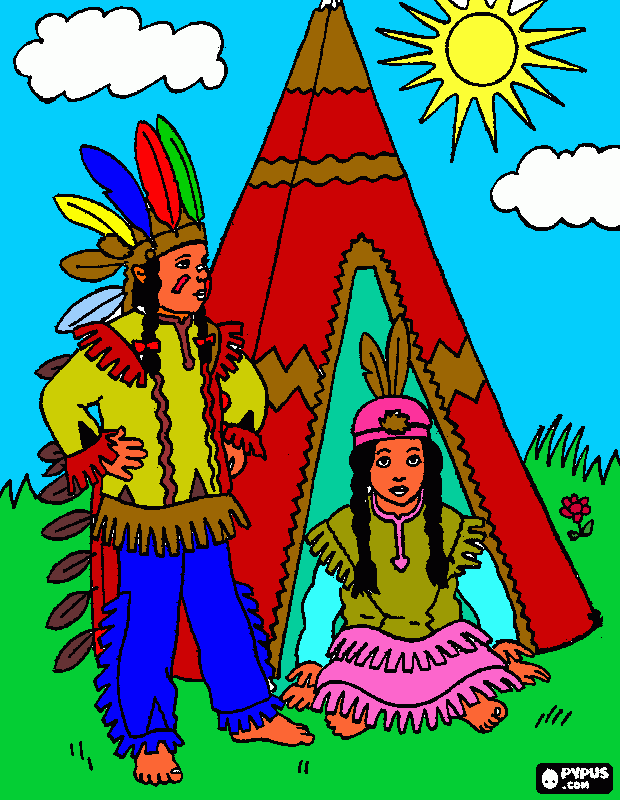 Dibujo Mapuche para colorear