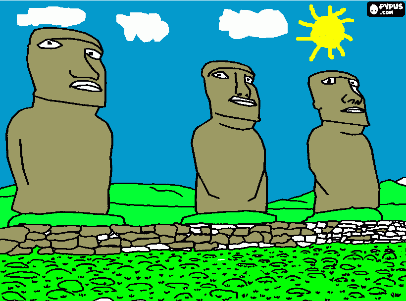 DIBUJO MOAI para colorear