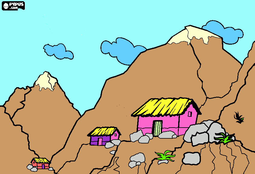 dibujo paisaje para colorear