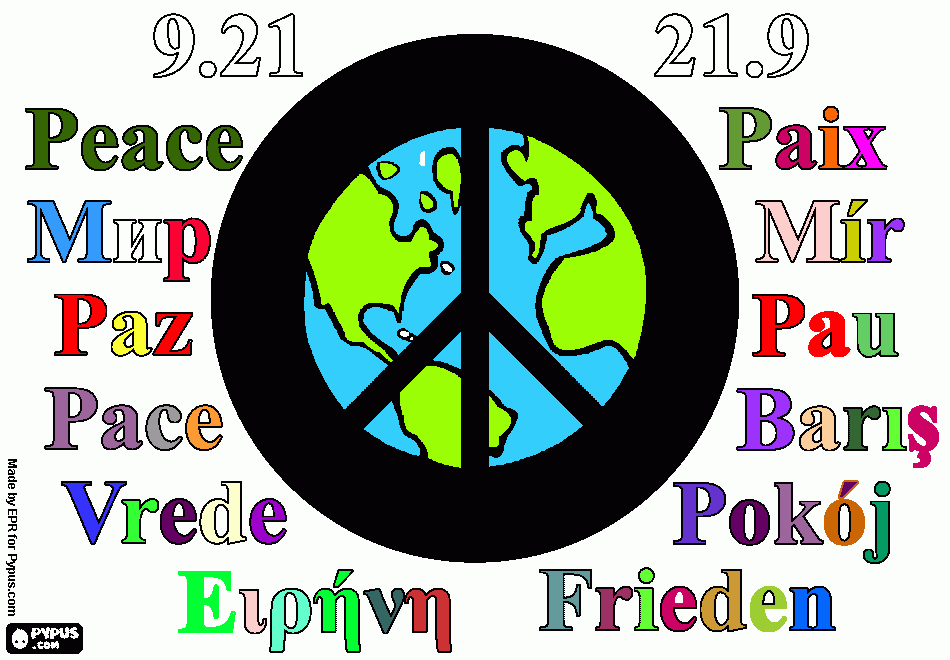 dibujo para la paz para colorear