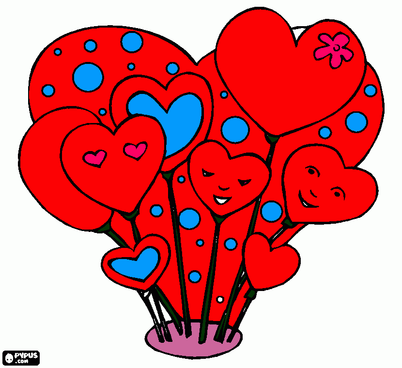 dibujos de corazones para celebrar el dia de los enamorados para colorear