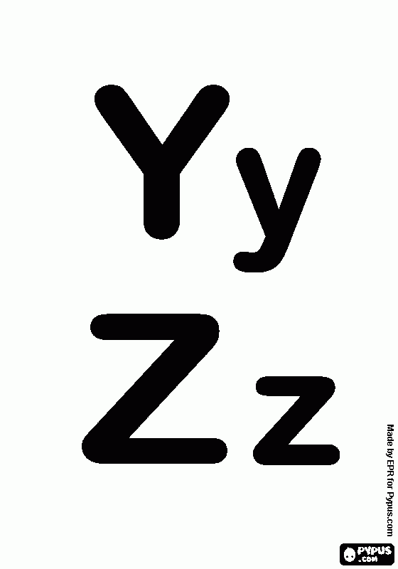 dibujos de letras Y,Z para colorear