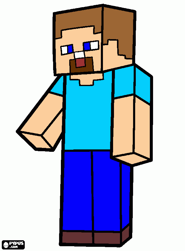 Dibujos de Steve el personaje de minecraft para colorear