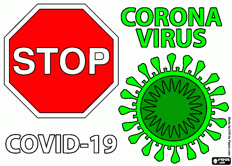 Dibujos de Stop Corona Virus Covid-19 para colorear