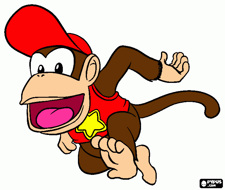 Diddy Kong para colorear