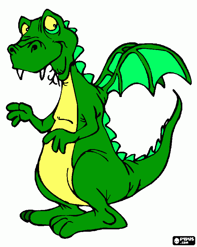 Dino con alas para colorear