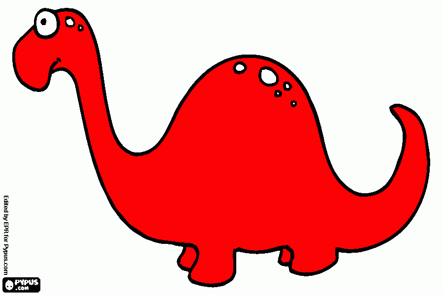 dino rojo para colorear